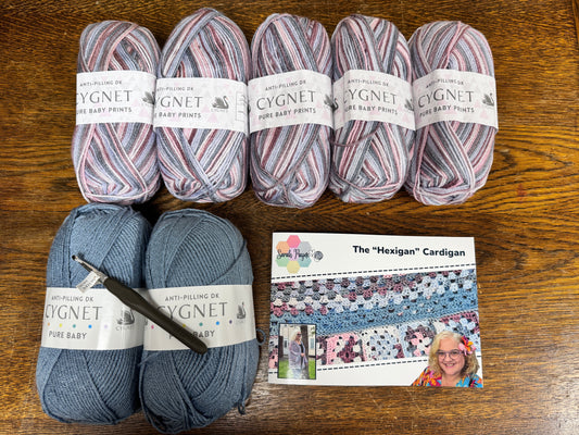 Sarah Payne's Crochet The “Hexigan” Cardigan Kit - Choice of Colour