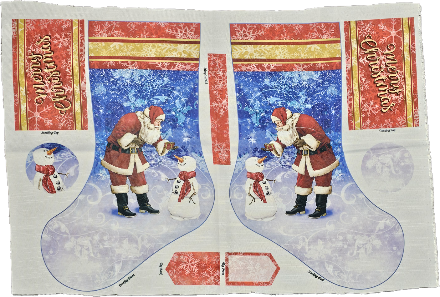 Santa Christmas Stocking Panel
