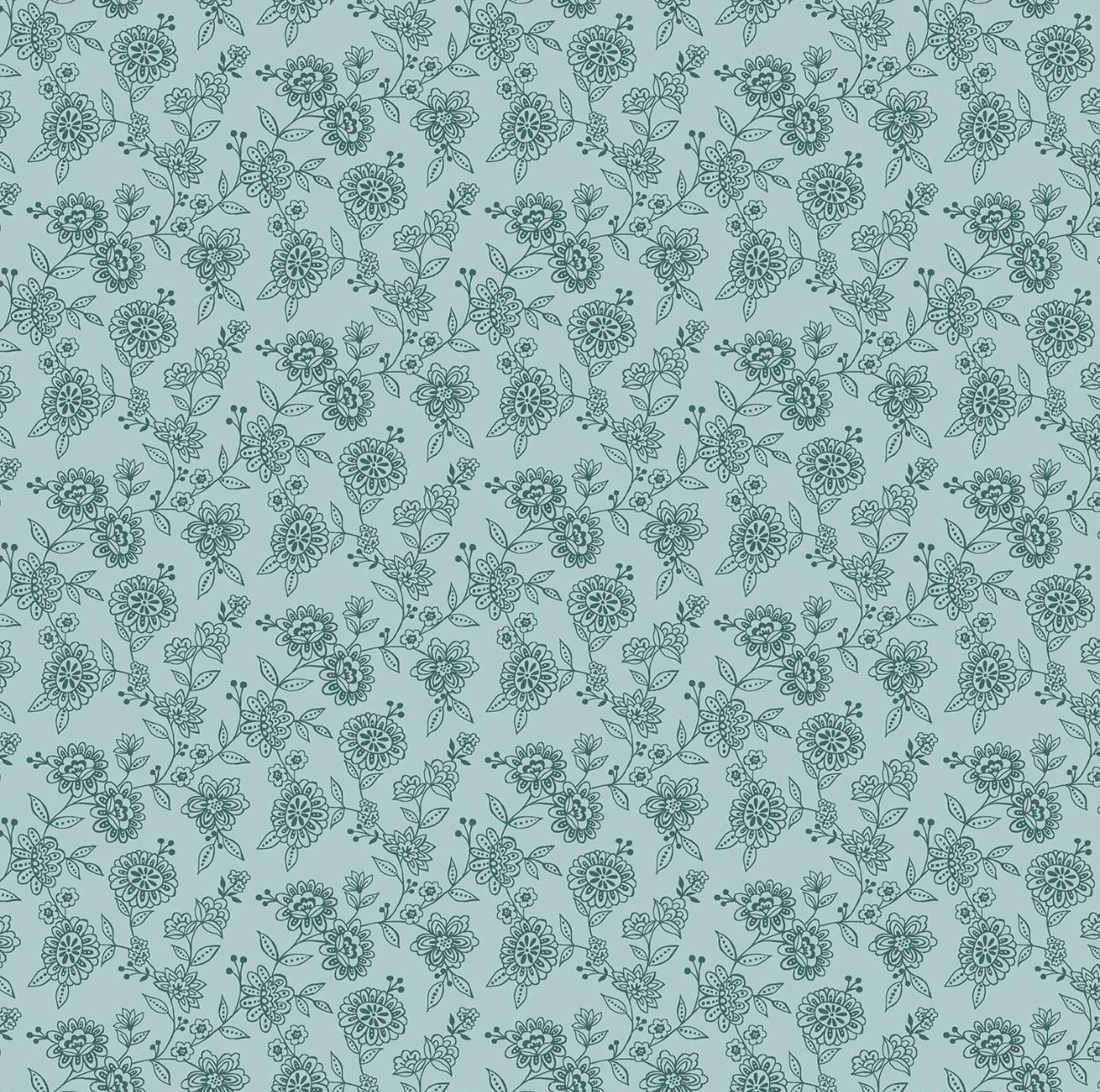 Makower 100% Cotton Prints by the 1/2 Metre (112cm Wide) - Revival Trail Blue