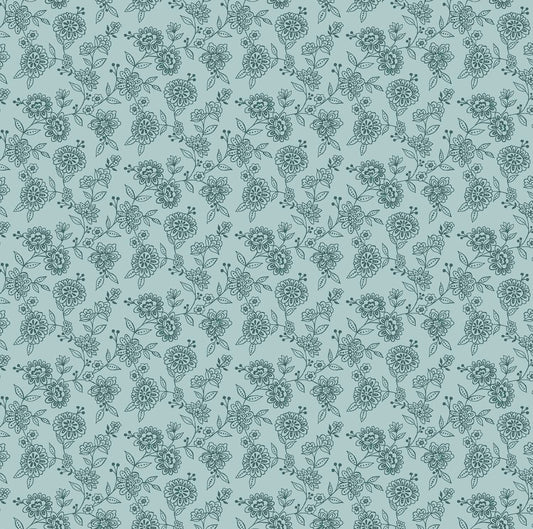 Makower 100% Cotton Prints by the 1/2 Metre (112cm Wide) - Revival Trail Blue