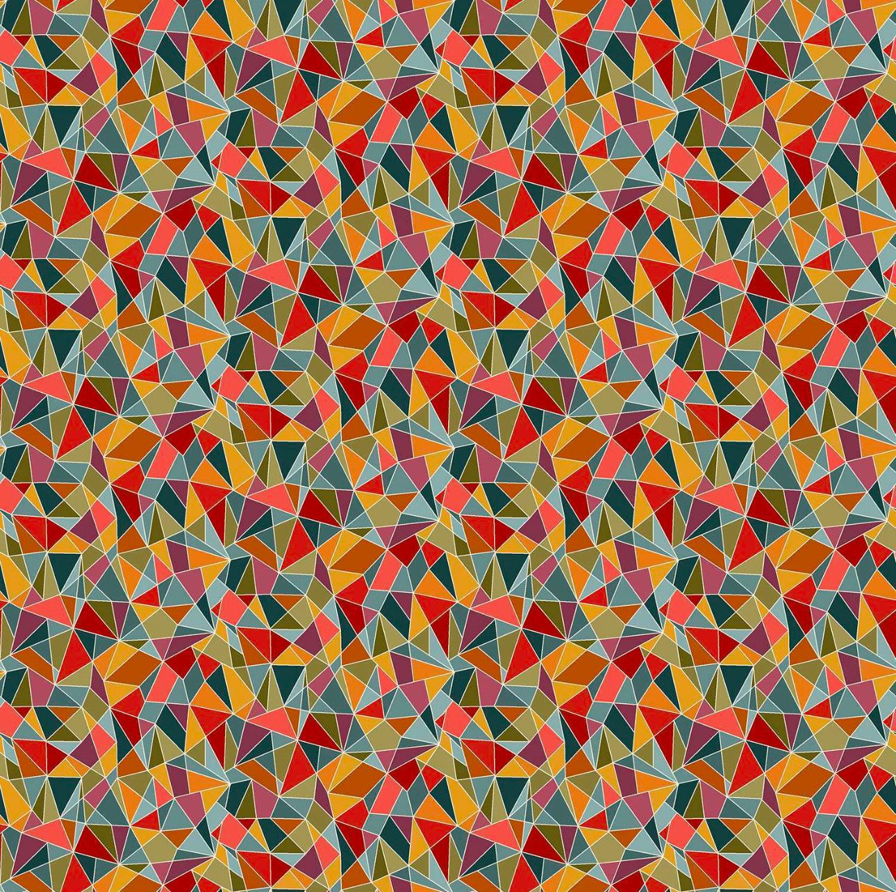 Makower 100% Cotton Prints by the 1/2 Metre (112cm Wide) - Revival Mosaic