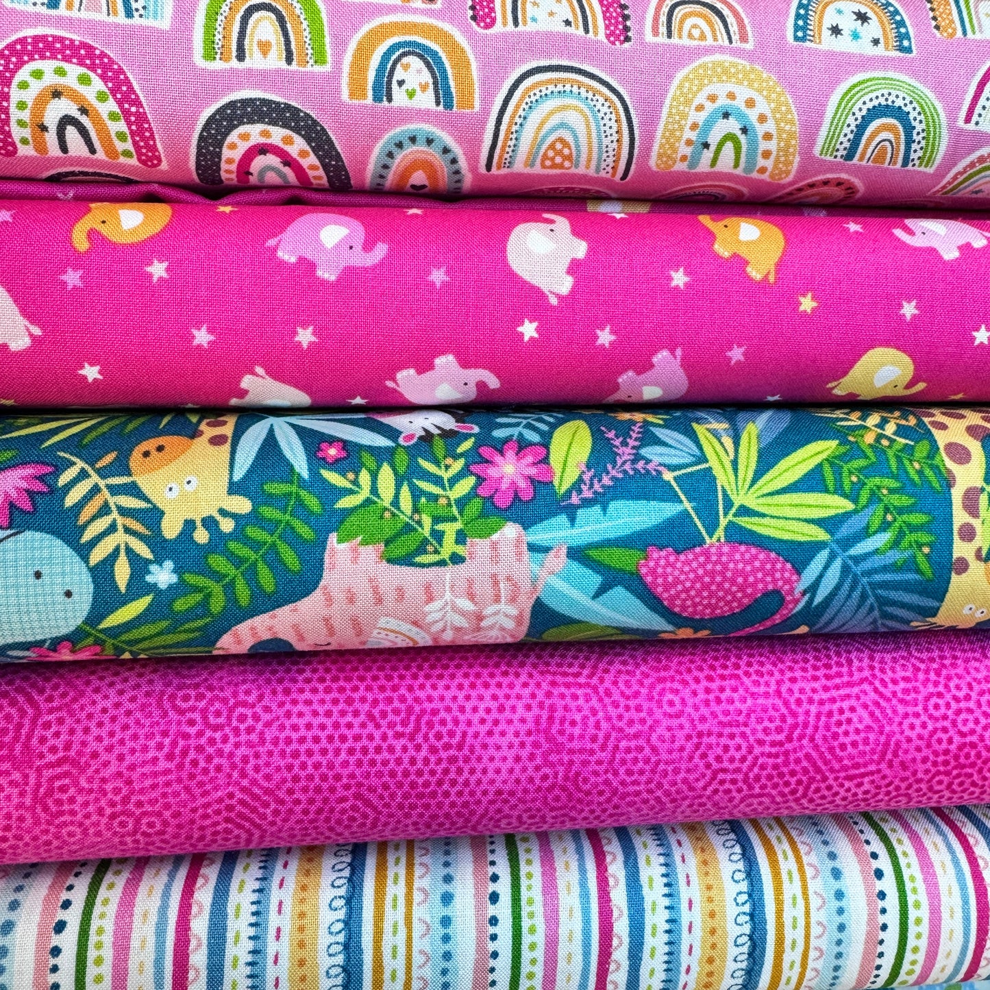 Five Piece Fat Quarter Cotton Fabric Bundles - Choice of Design