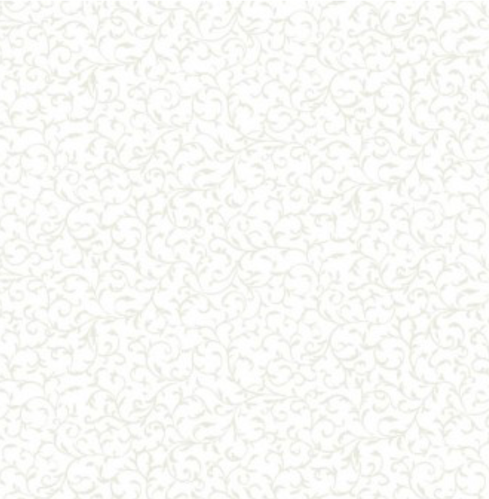 Makower Essentials Cotton Prints (110cm Wide) - White on White - Scroll
