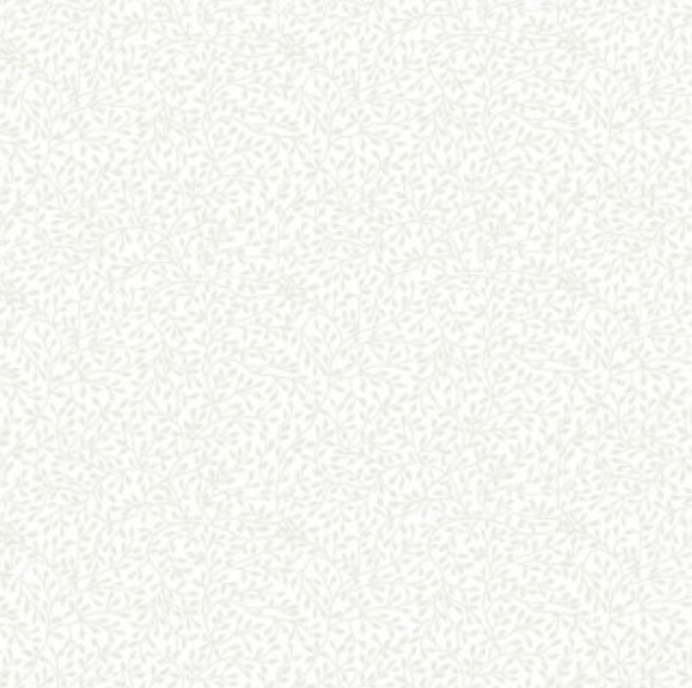Makower Essentials Cotton Prints (110cm Wide) - White on White - Mini Leaves