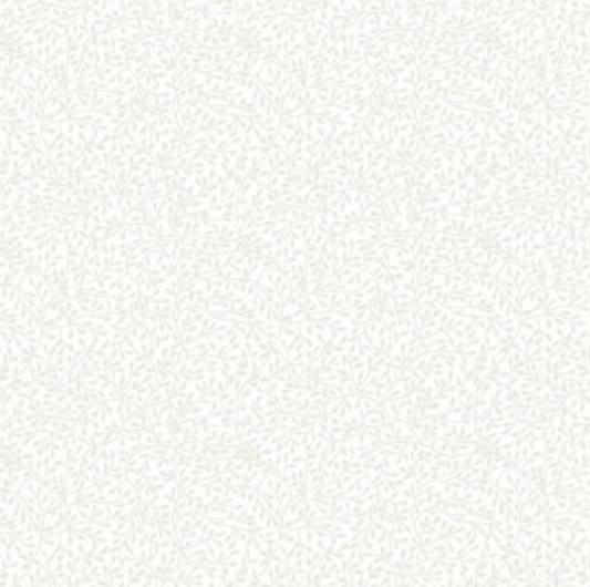 Makower Essentials Cotton Prints (110cm Wide) - White on White - Mini Leaves