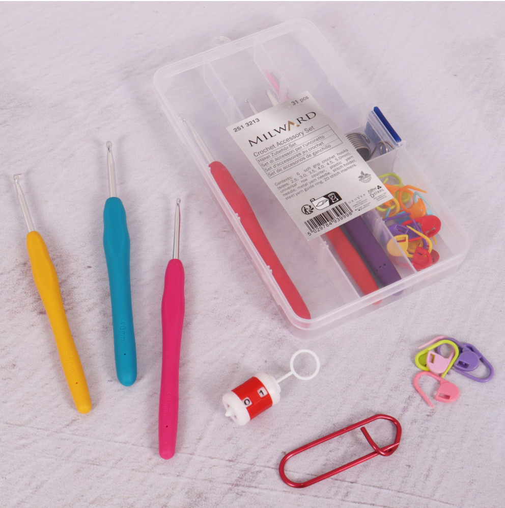 Milward Crochet Accessories Bundle - Hooks / Stitch Markers / Needles and more!