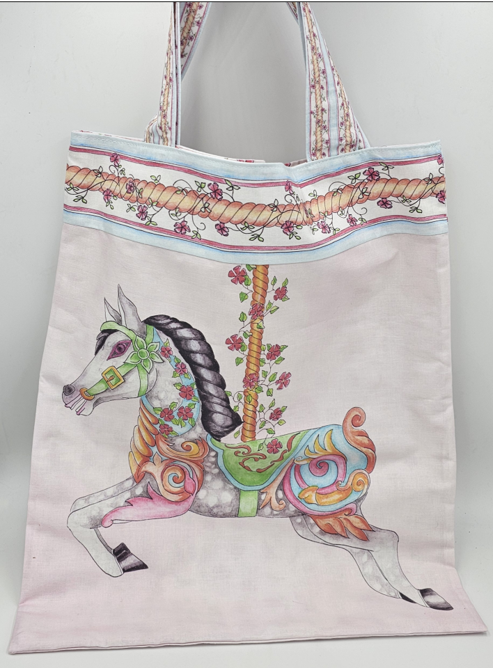Carousel Horse Tote Bag Panel