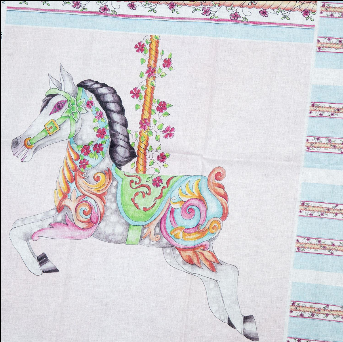 Carousel Horse Tote Bag Panel