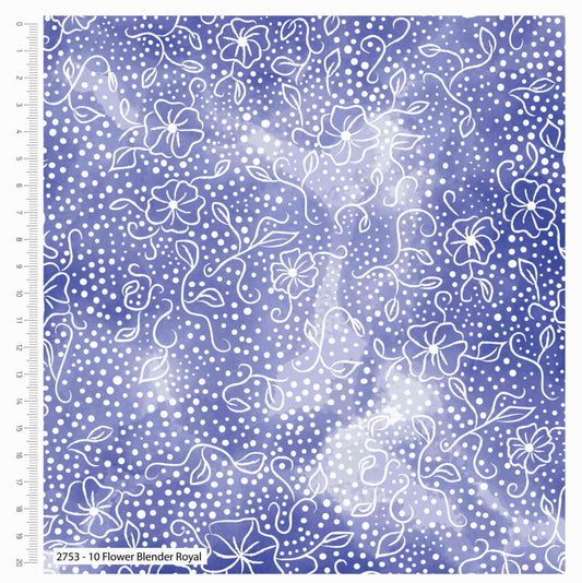 Sarah Payne Bird's of Paradise Cotton Prints By The Metre (112cm Wide) - Flower Blender Royal