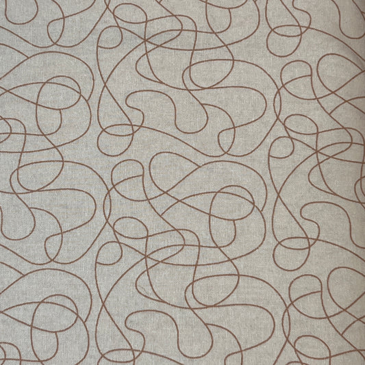 Squiggle Cotton Print By The Metre (110cm Wide) - Cream