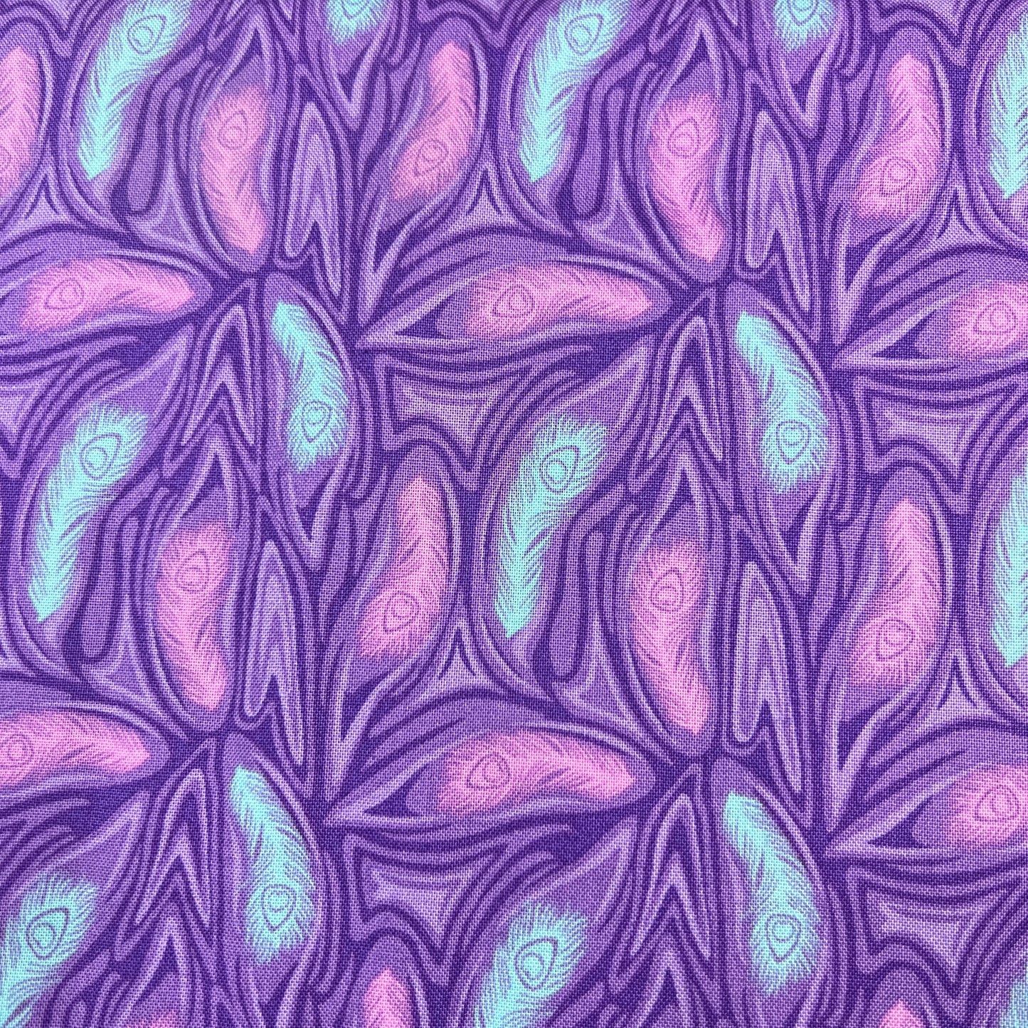 Sarah Payne Elegant Peacock Cotton Prints By The Metre (112cm Wide) - Feather Mix