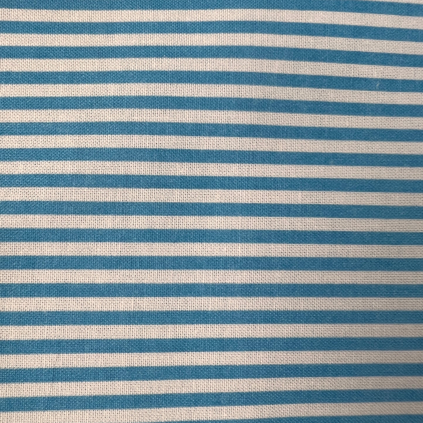 Cotton Prints By The Metre (112cm Wide) - Turquoise & White Stripe