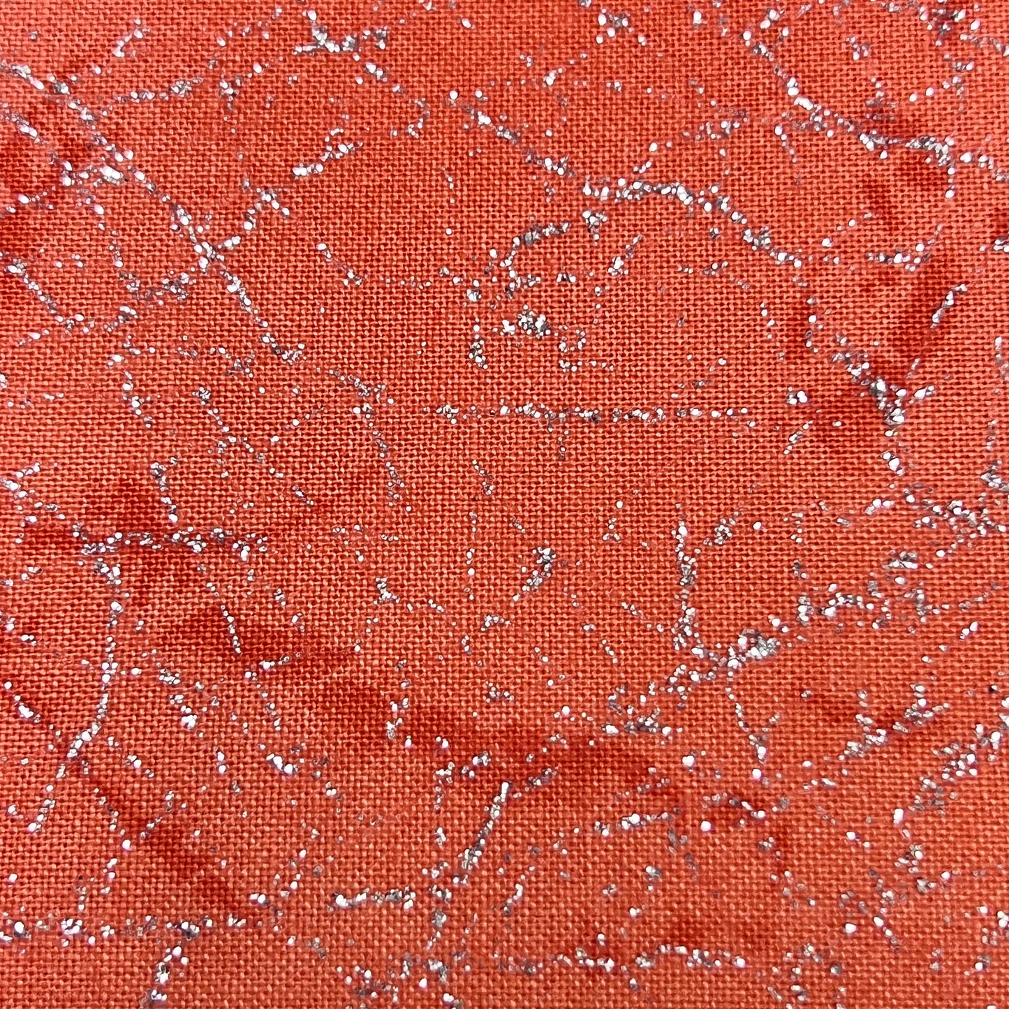 Diamond Dust by Whistler Studios Glitter / Sparkle 100% Cotton Fabric (110cm wide) - Coral