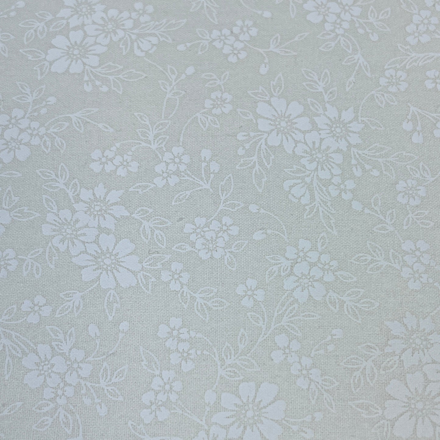 **Remnant - 100cm / 1m Length** Essentials Cotton Prints By The Metre (112cm Wide) - Ivory on Ivory - Daisy