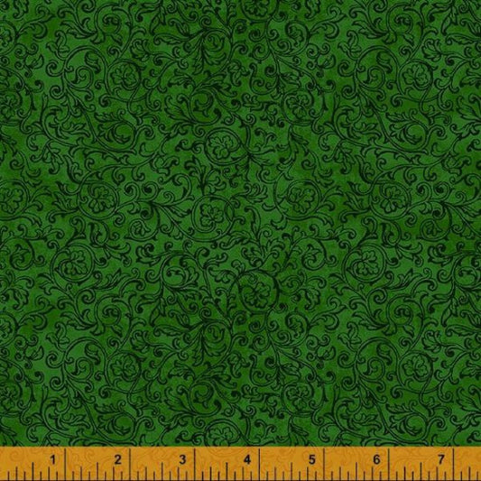 Home for the Holidays Cotton Prints by the 1/2 Metre (110cm Wide) - Green Scroll