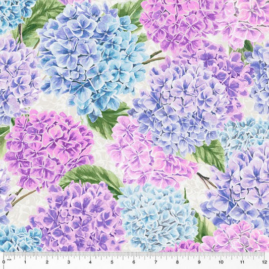 Windham Fabrics "Summer Bliss" by Whistler Studios Cotton Prints (110cm Wide) by the 1/2 Metre - Hydrangeas in Bloom
