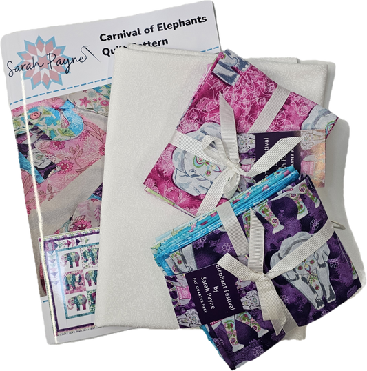 **Carnival of Elephants quilt kit - fabric and pattern