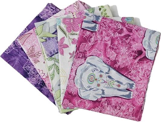 Elephant Festival Fat 1/4 Bundle by Sarah Payne - Pink