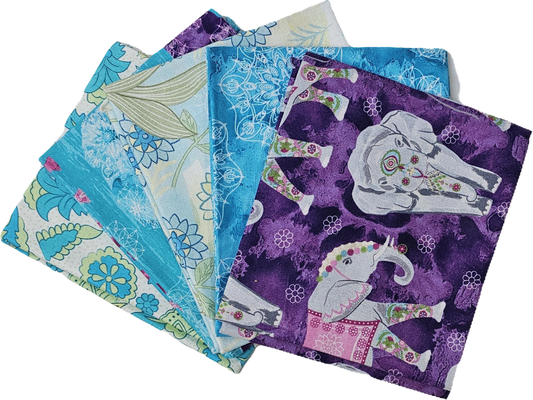 Elephant Festival Fat 1/4 Bundle by Sarah Payne - Purple