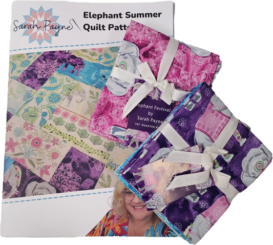 **Elephant Summer quilt kit - fabric and pattern