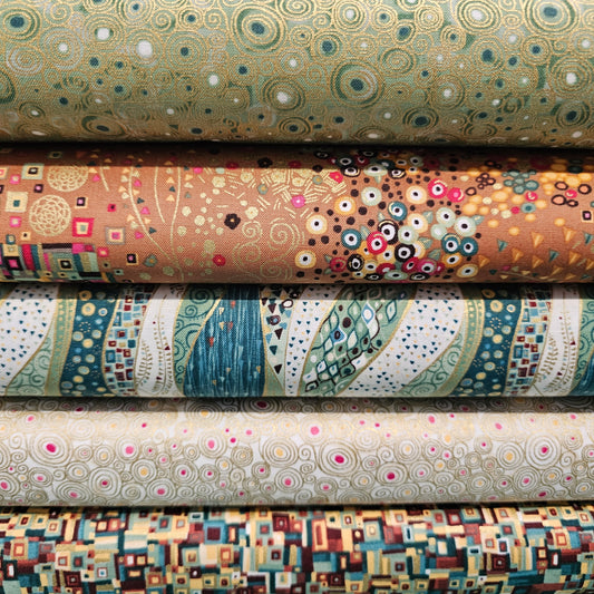 Golden – Makower Fabrics ½ Metre Bundle (5 Fabrics)