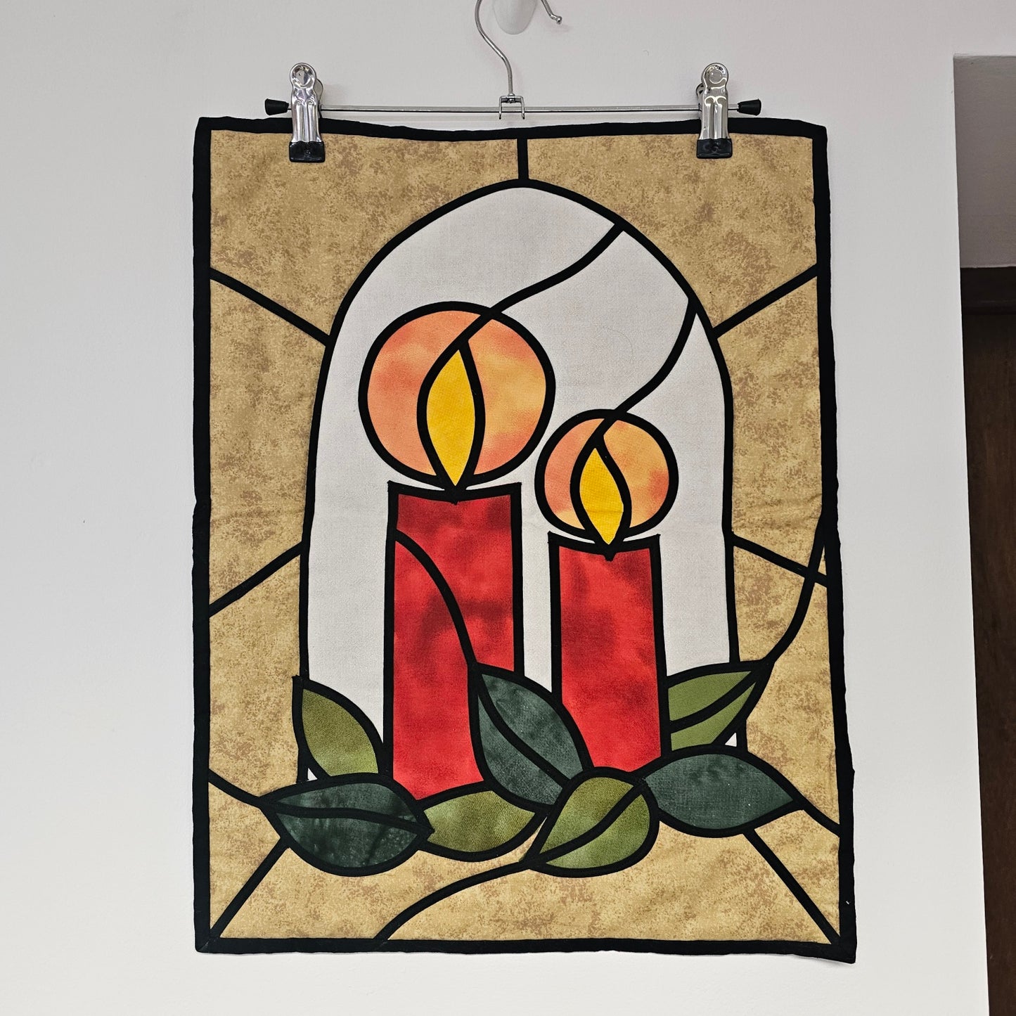 Christmas Candles Stained Glass Window Pattern