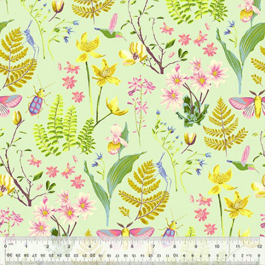 Windham Fabrics "anew" by Tamara KATE Cotton Prints (110cm Wide) by the 1/2 Metre - Renewal Honeydew