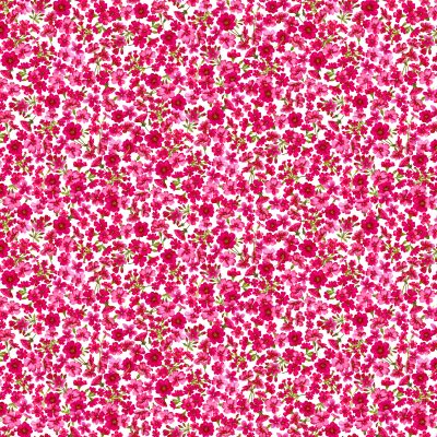 Makower 100% Cotton (112cm Wide) - Pink Wildflowers