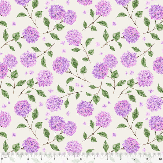 Windham Fabrics "Summer Bliss" by Whistler Studios Cotton Prints (110cm Wide) by the 1/2 Metre - Lilac Single Stem