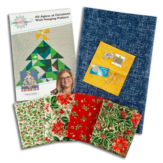 Sarah Payne's All Aglow Christmas Tree Quilt / Wall Hanging Kit - Fabric & Pattern