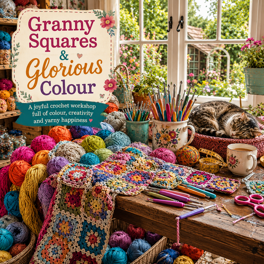 Granny Squares and Glorious Colour Crochet Club 1pm - 3pm 3rd Wednesday of the month