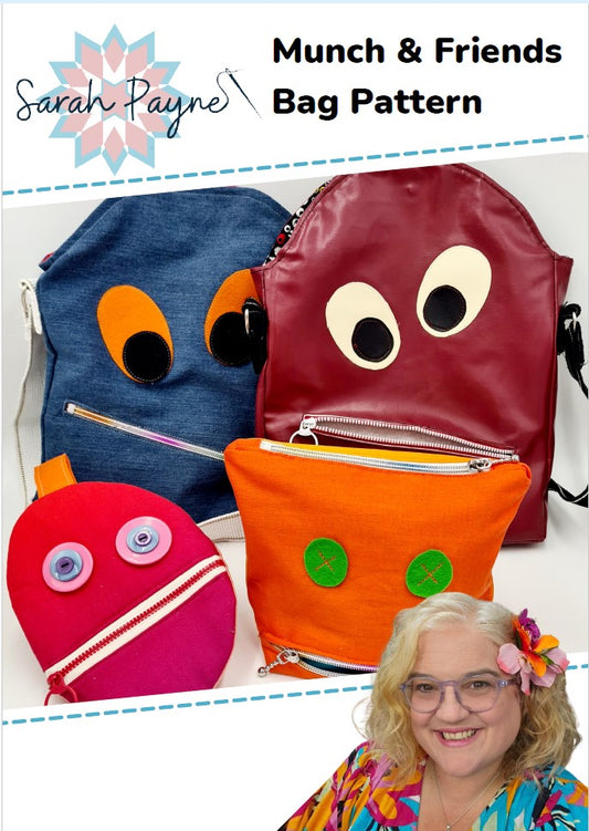 DIGITAL DOWNLOAD - Sarah Payne's Munch & Friends Bag / Pouches Pattern