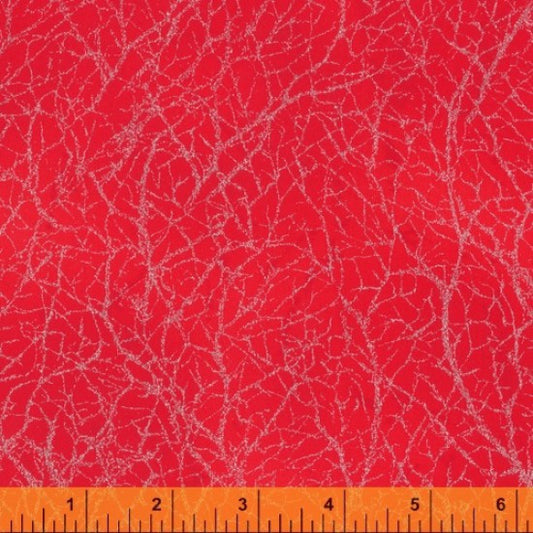 Diamond Dust by Whistler Studios Glitter / Sparkle 100% Cotton Fabric (110cm wide) - Red