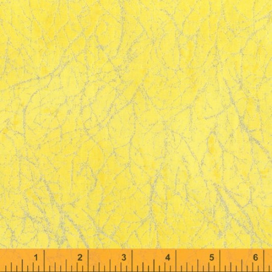 Diamond Dust by Whistler Studios Glitter / Sparkle 100% Cotton Fabric (110cm wide) - Yellow