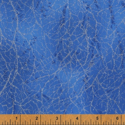 Diamond Dust by Whistler Studios Glitter / Sparkle 100% Cotton Fabric (110cm wide) - Royal Blue