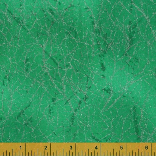 Diamond Dust by Whistler Studios Glitter / Sparkle 100% Cotton Fabric (110cm wide) - Green