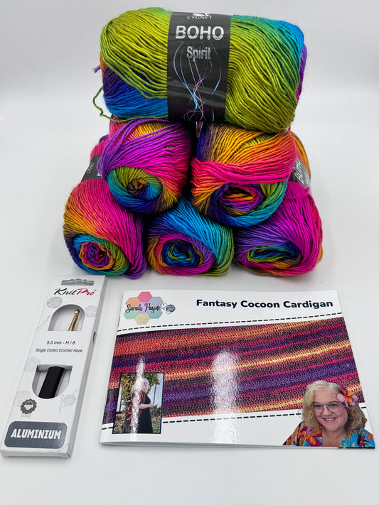 Sarah Payne's Crochet Cocoon Cardigan Kit - Choice of Colour