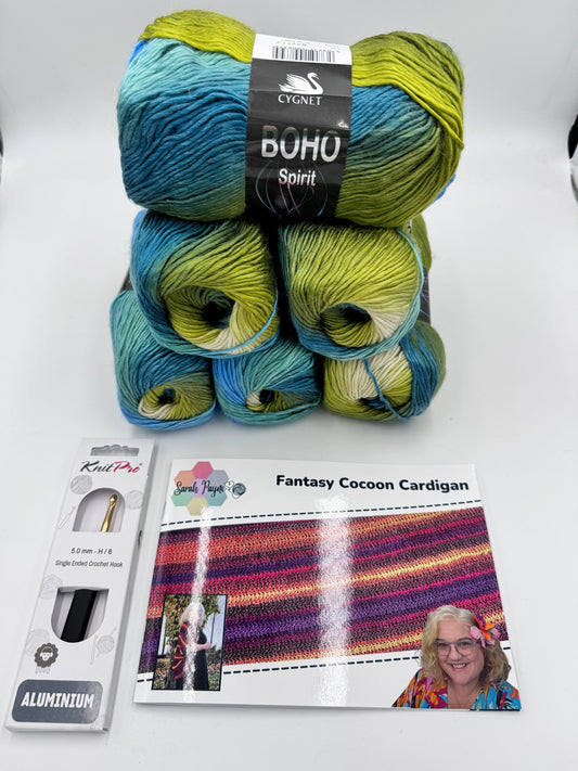 Sarah Payne's Crochet Cocoon Cardigan Kit - Choice of Colour