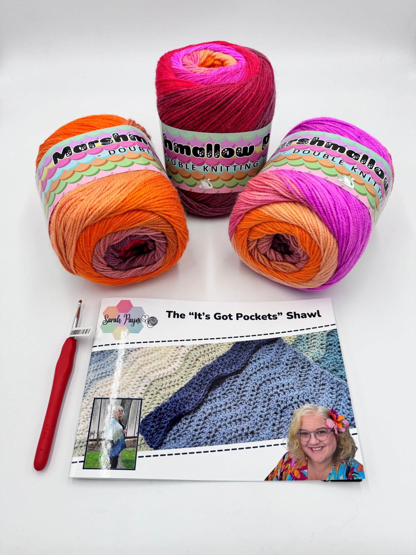 Sarah Payne's Crochet The "Its Got Pockets" Wrap / Shawl Kit - Choice of Colour