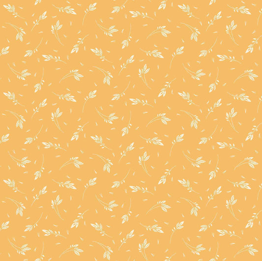 Makower 100% Cotton Prints by the 1/2 Metre (112cm Wide) - Revival Sprig Yellow