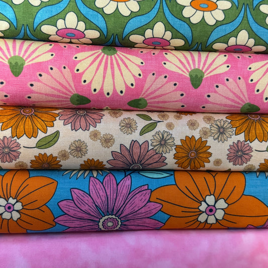 Five Piece Fat Quarter Cotton Fabric Bundles - Choice of Design