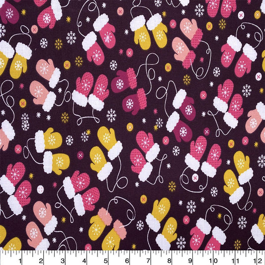 Cotton Prints (110cm Wide) by the 1/2 Metre - Mittens