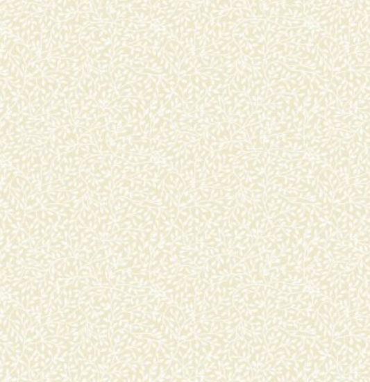 Makower Essentials Cotton Prints (110cm Wide) - Ivory on Ivory - Mini Leaves