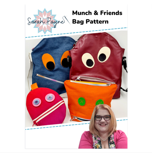 DIGITAL DOWNLOAD - Sarah Payne's Munch & Friends Bag / Pouches Pattern