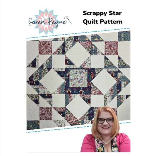 Sarah Payne's Scrappy Star Quilt Pattern - DIGITAL DOWNLOAD