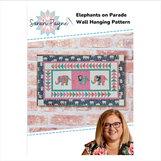 Sarah Payne's Elephants on Parade Wall Hanging Pattern - DIGITAL DOWNLOAD