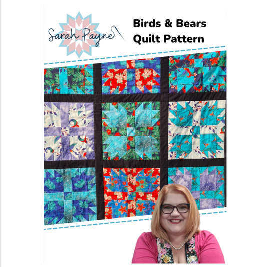 Sarah Payne's Birds & Bears / Bear Paw Quilt Pattern - DIGITAL DOWNLOAD