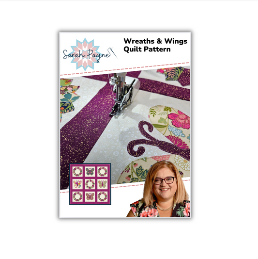 DIGITAL DOWNLOAD - Sarah Payne's Wreaths & Wings Quilt and Matching Cushion Pattern