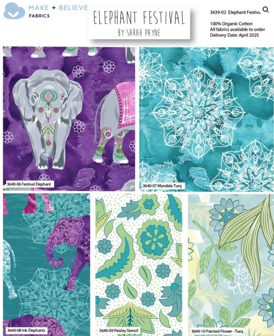 Elephant Festival Fat 1/4 Bundle by Sarah Payne - Purple