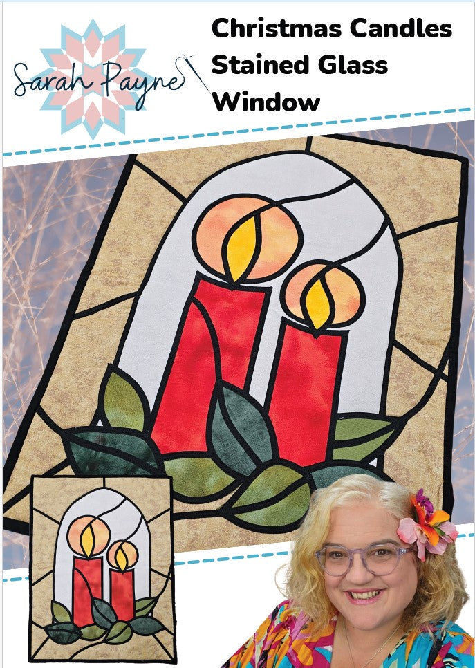 Christmas Candles Stained Glass Window Pattern